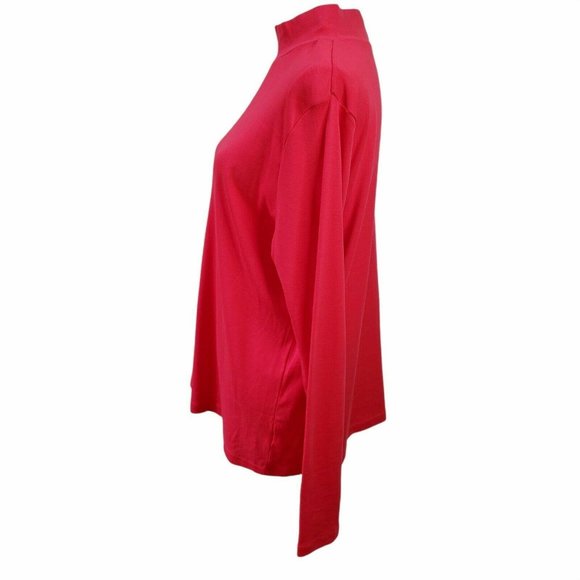 Kim Rogers Womens Top Sz XXL Red Mock Turtleneck - Picture 3 of 7